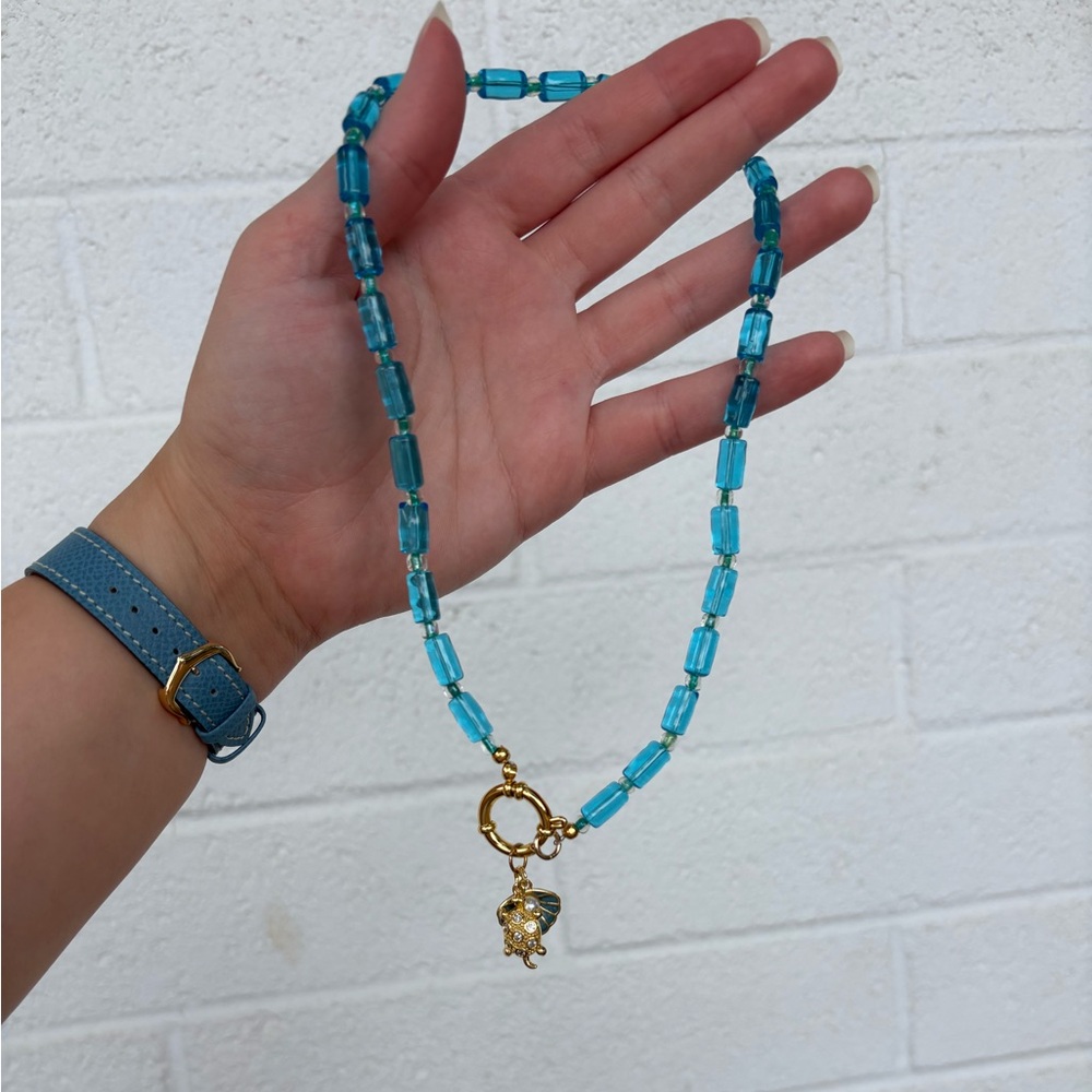 Handmade Costal Charm Necklace made with Glass Beads - Picture 3 of 6